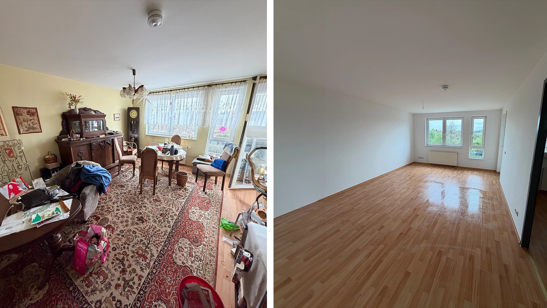 Vorher-Nachher Entrümpelung Dresden